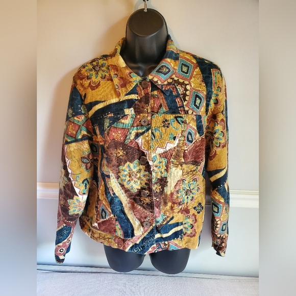 Colorful Geometric Patterned Jacket - Picture 1 of 8